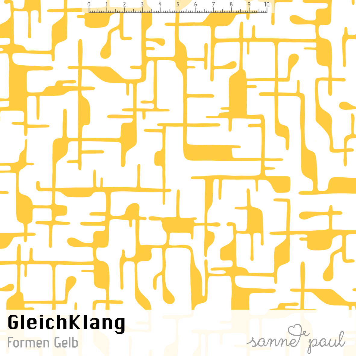 Bio Stoff  - Gleichklang Formen gelb