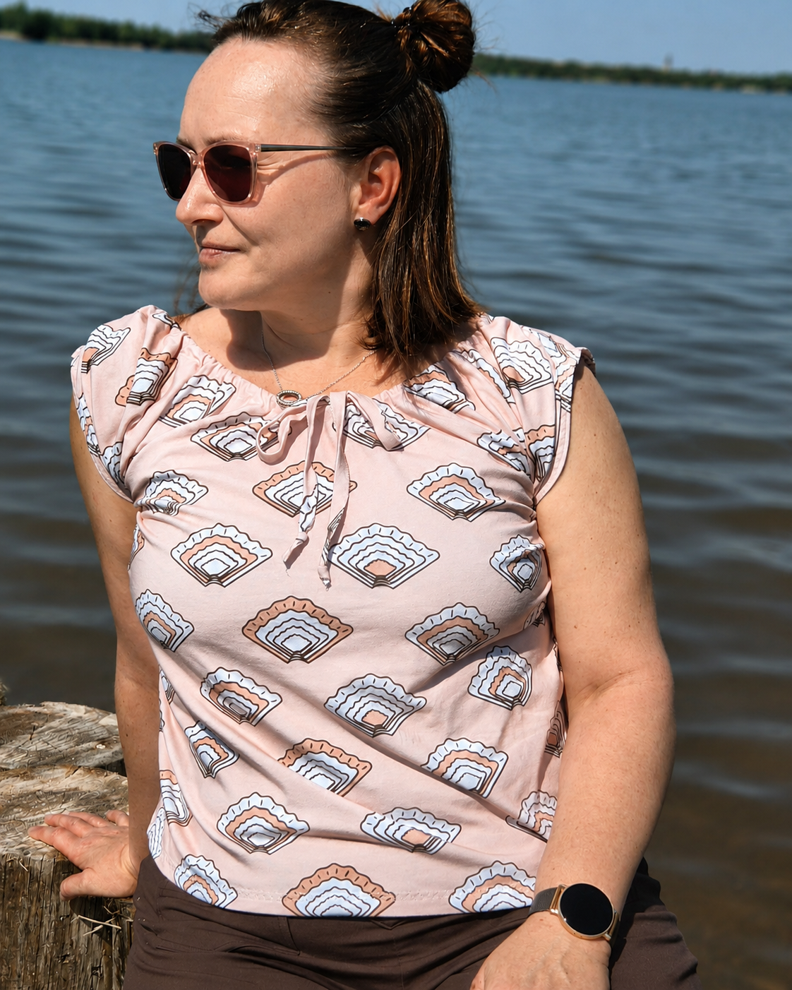 Bio Stoff  - Nordic Breeze Muscheln apricot