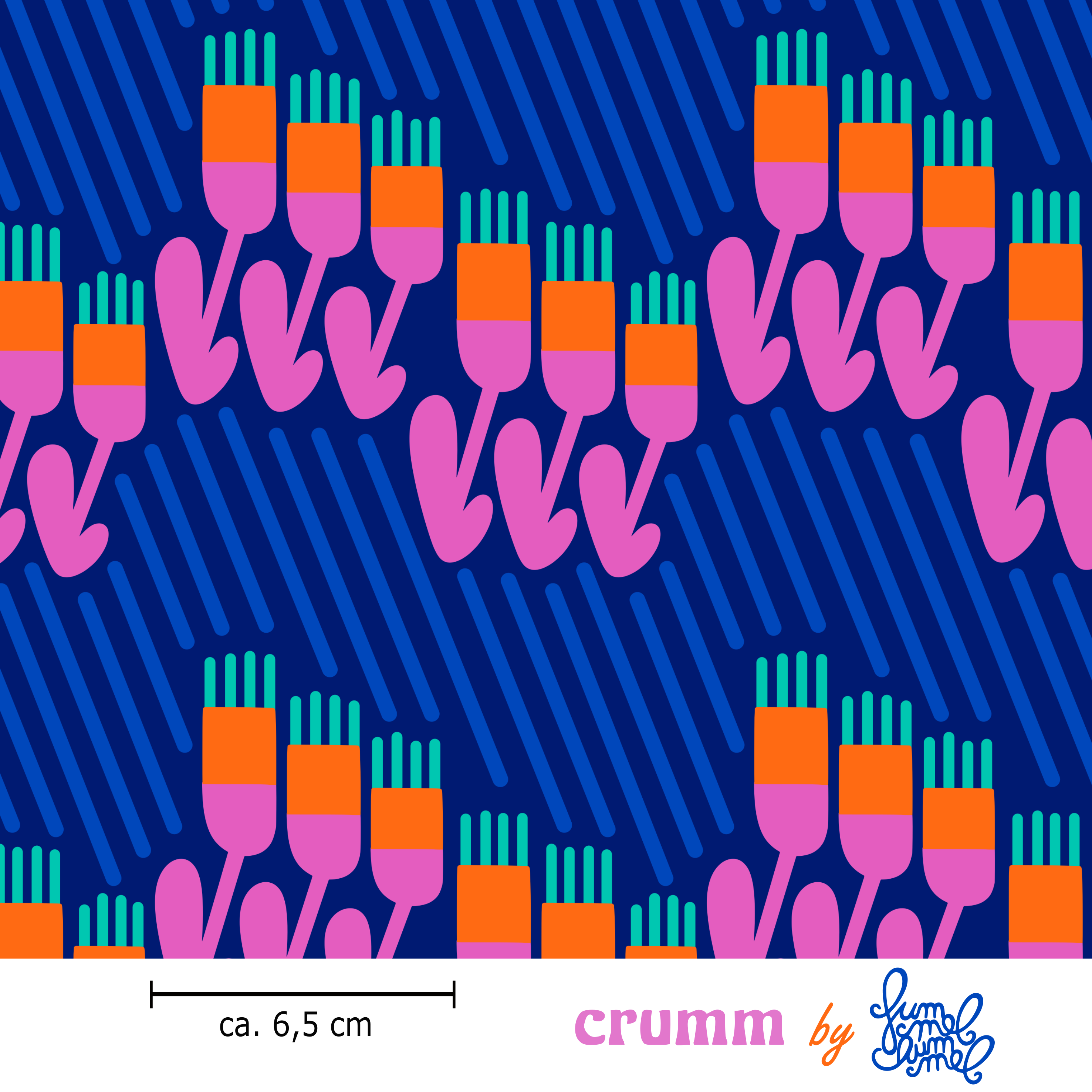Organic Fabric - Crumm Cobalt by Fummelhummel in blue