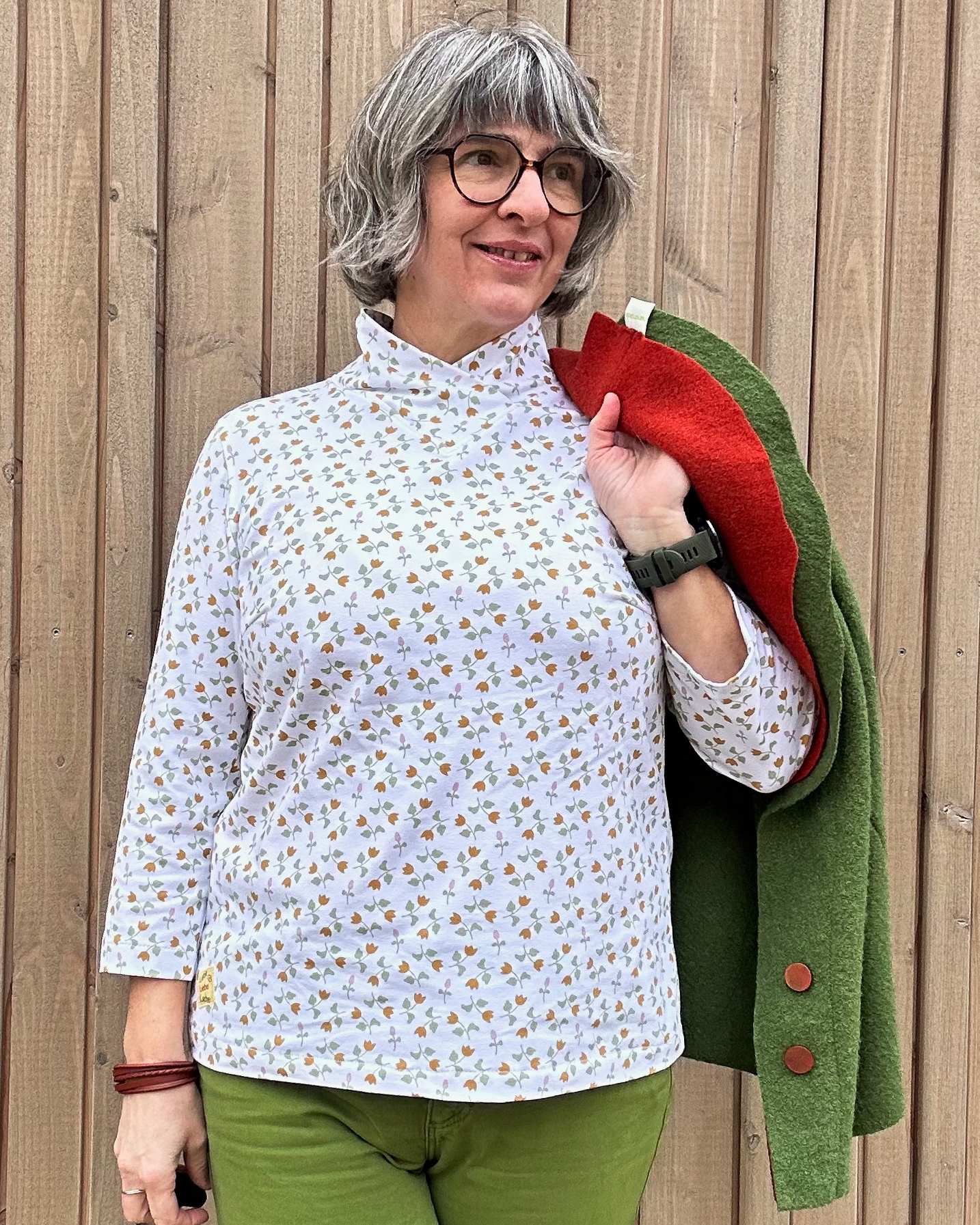 Bio Stoff  - Blumen Reigen blau