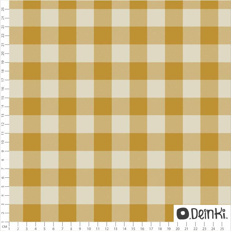 Organic Fabric - Buffalo Check Gold by Deinki in yellow