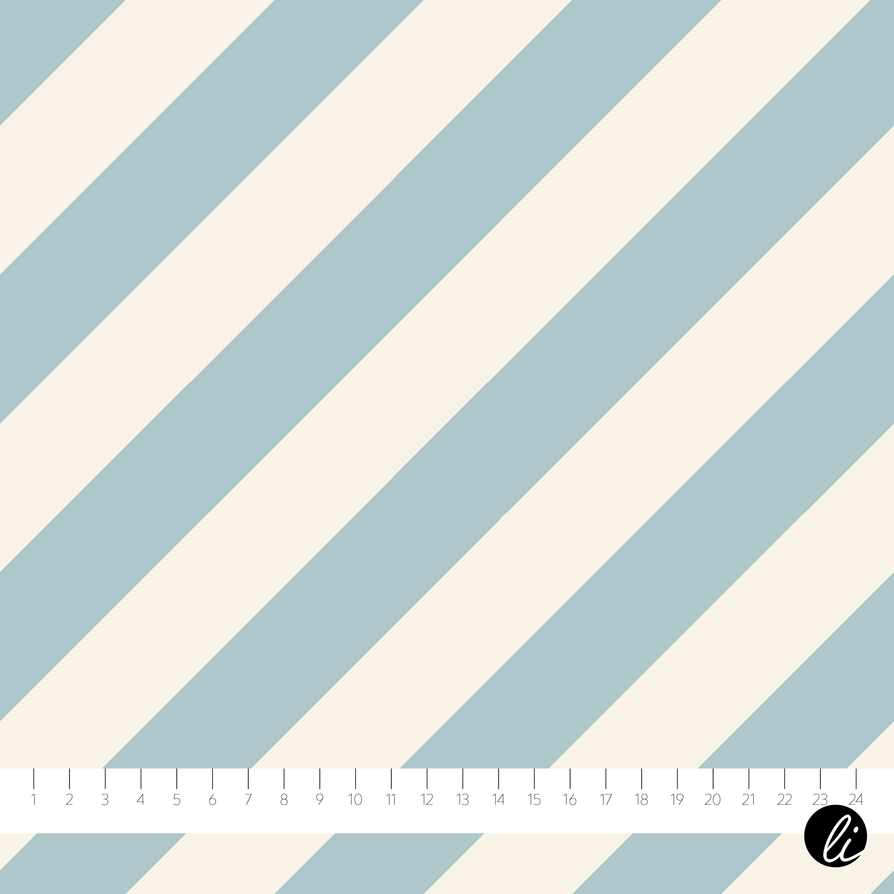 Bio Summersweat Stoff  - Diagonalstreifen Blau - AndreaLiesert, creme, Streifen Breite 150 cm