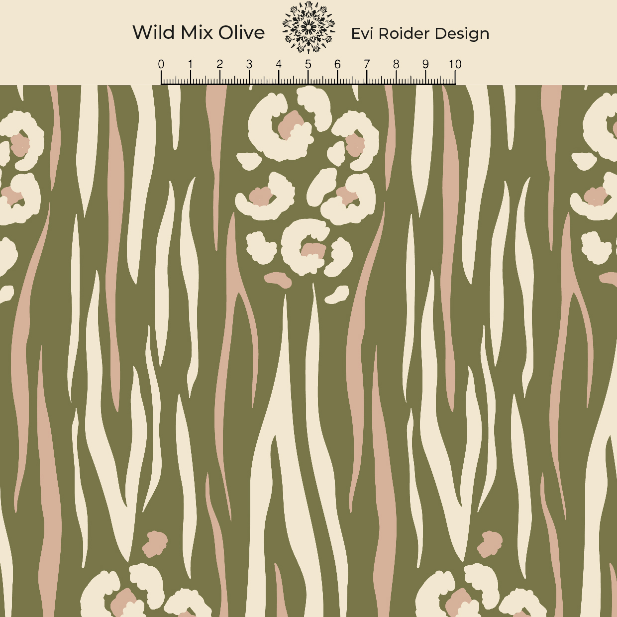 Bio Webware Stoff  -  Wild Mix  - EviRoiderDesign, Tierfellmuster, grün, 100% Bio-Baumwolle