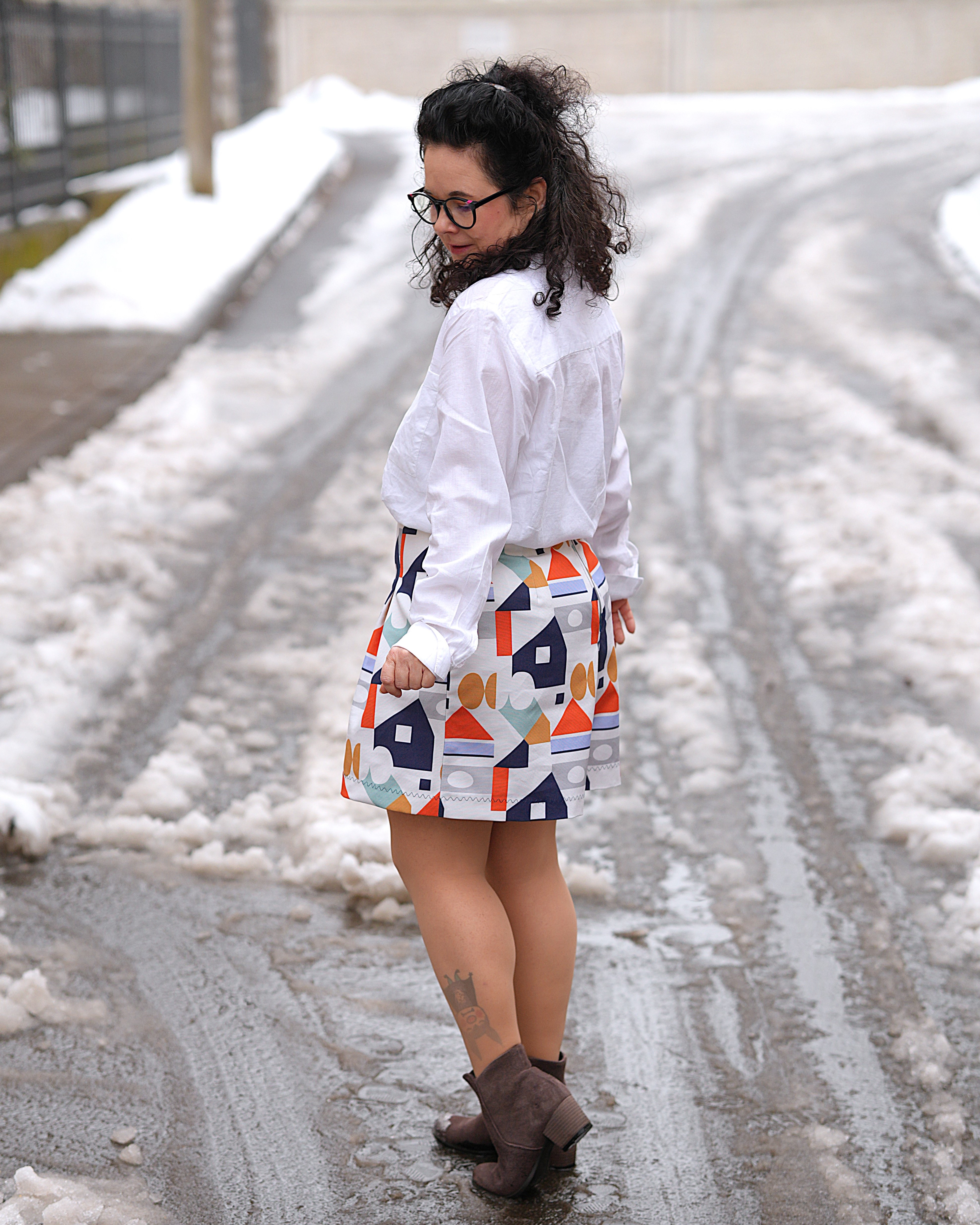 Bio Stoff - Geometric Evergreen Architectural Shapes mint