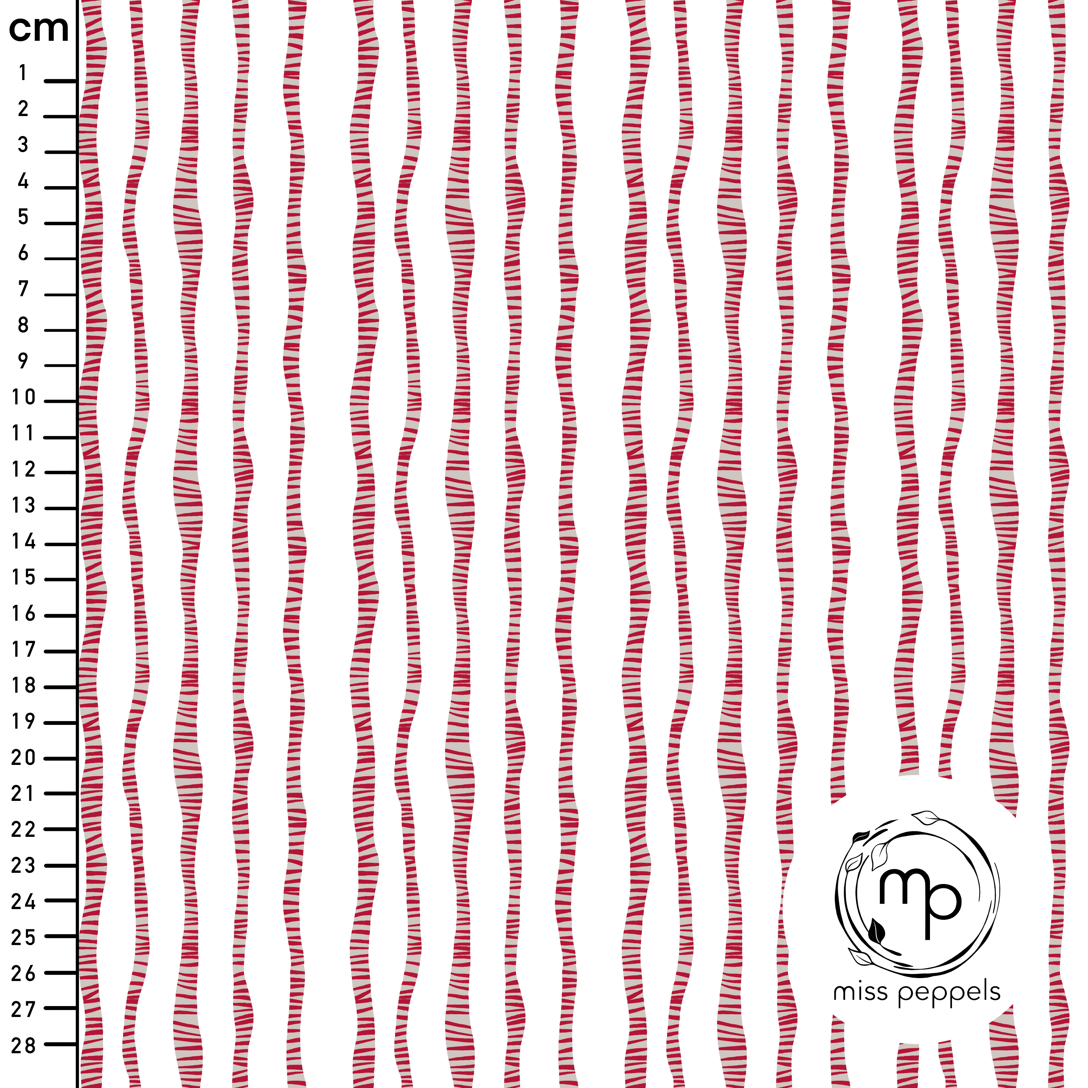 Organic Fabric - Cord Stripe red