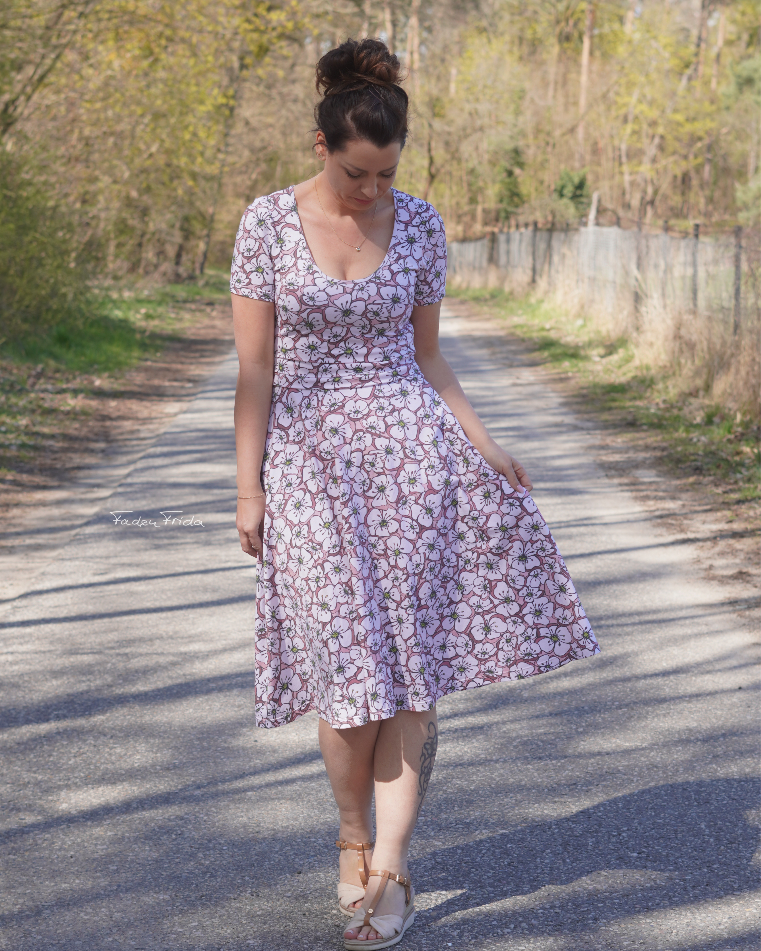 Bio Stoff  - Obstblüten rosa