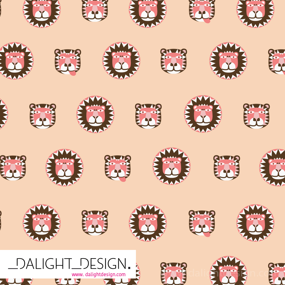 Bio Stoff  -  Tiger und Löwe Tender Peach  - DalightDesign, Tiere, rosa