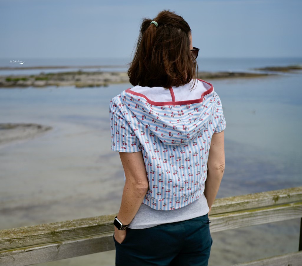 Bio Webware Stoff  -  Cherry Stripes  - DalightDesign, Streifen, pink, Obst & Gemüse, 100% Bio-Baumwolle