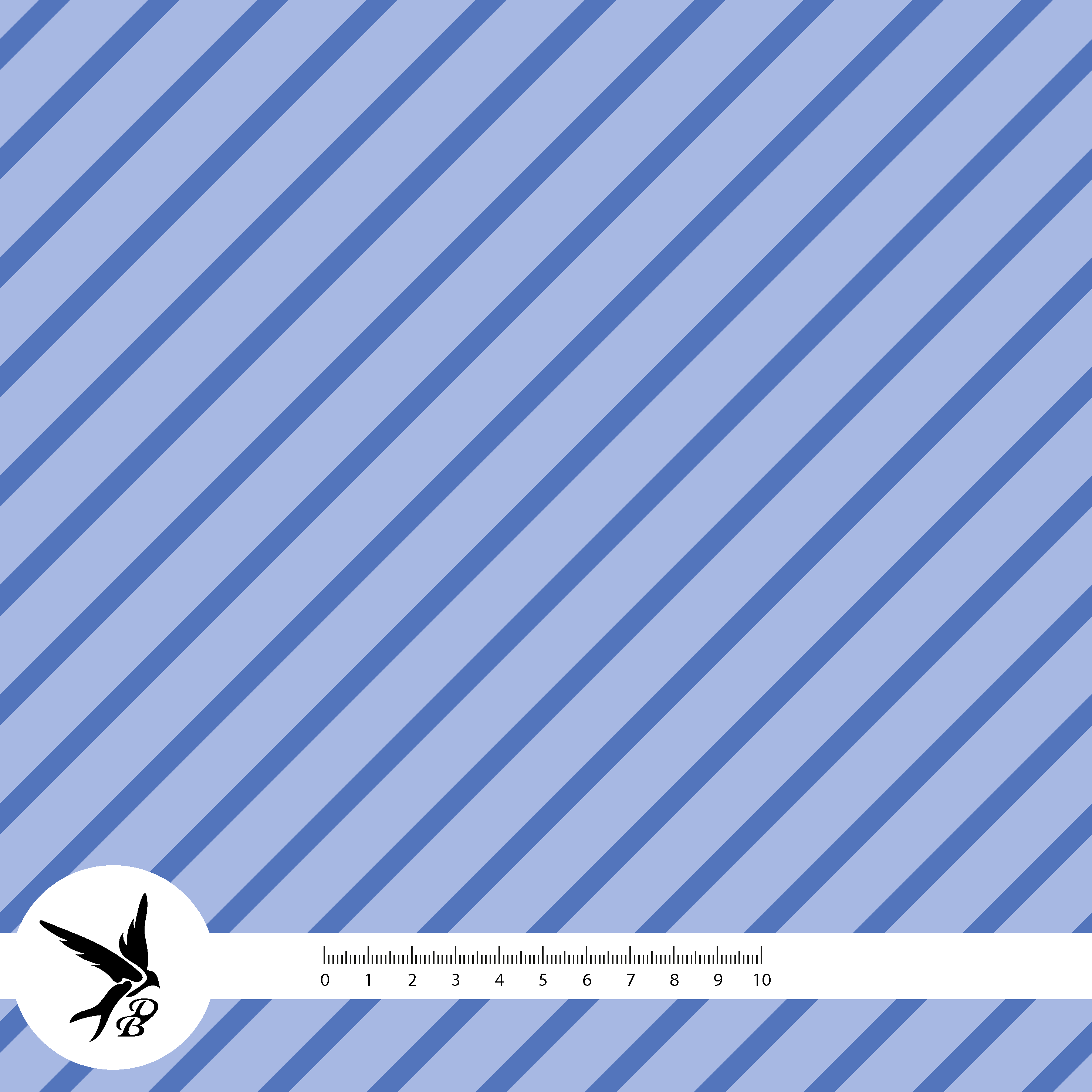 Bio Stoff - Geo Flight Papagei Streifen blau