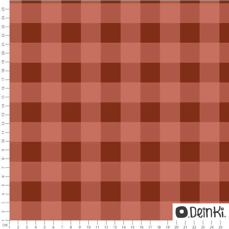 Bio Stoff  - Winterkaro Weinrot - Deinki, braun, Winter, kariert