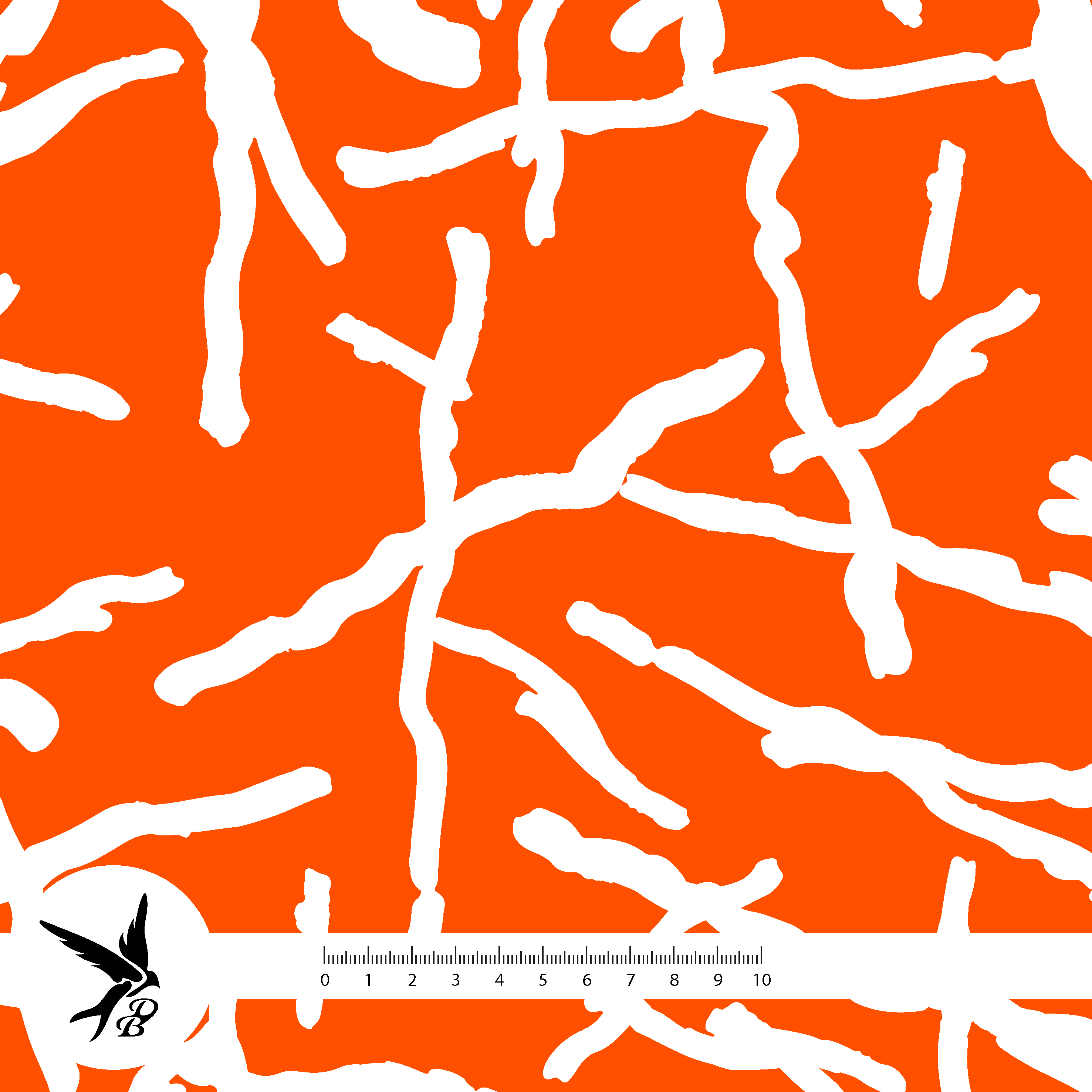 Bio Fabric - Bloom And Shape Abstract Lines Orange by Daniela Bonn in orange