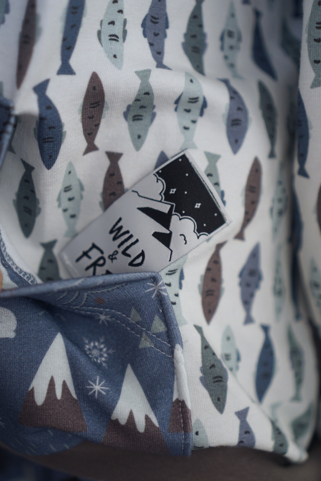 Organic Fabric - Arctic Fish cream