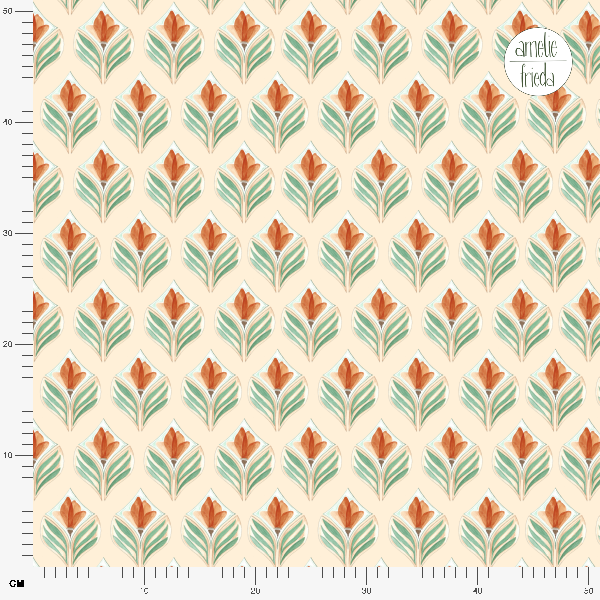 Bio Stoff  - Blooming Tiles Amber