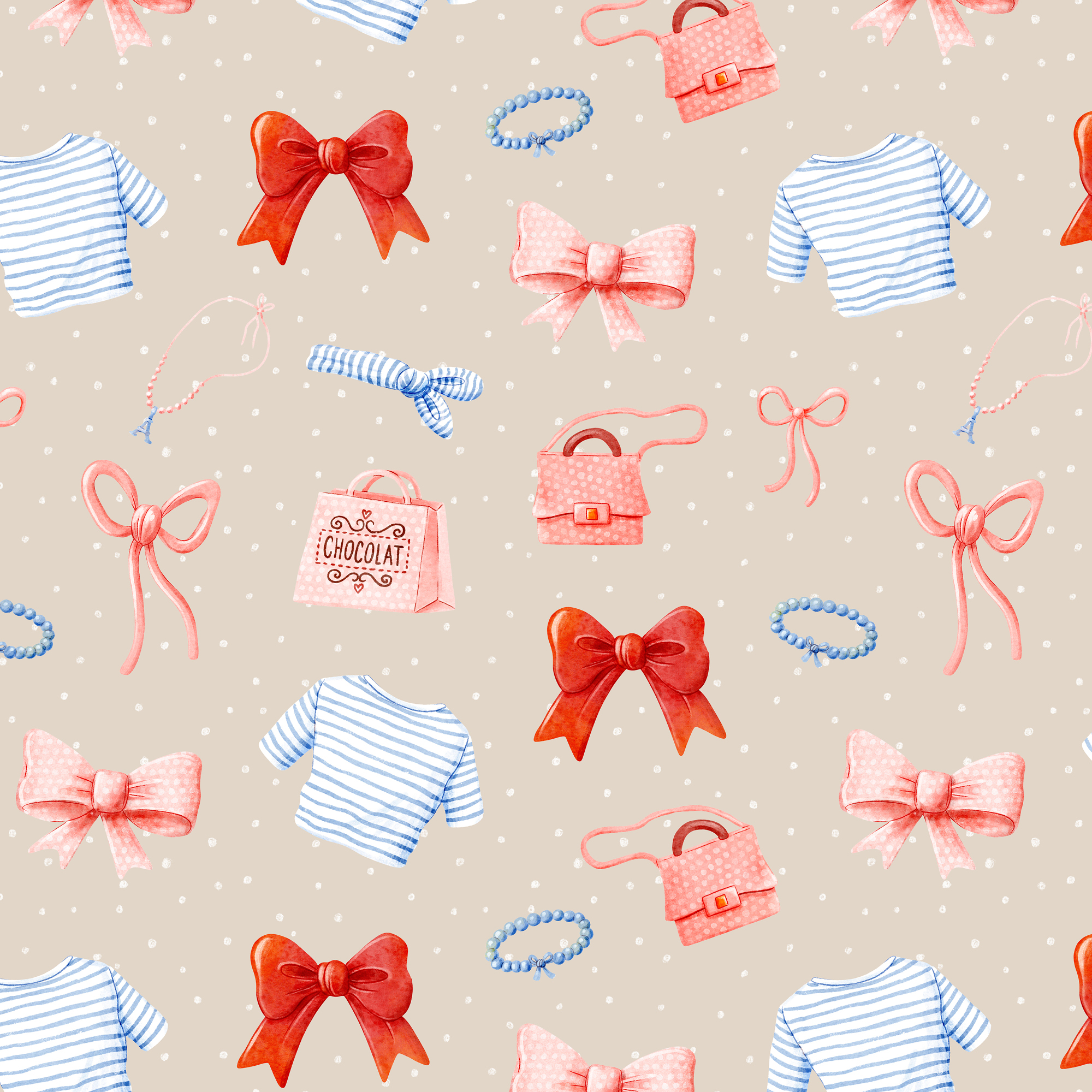 Organic Fabric  - Süße Abenteuer Shoppingtour beige