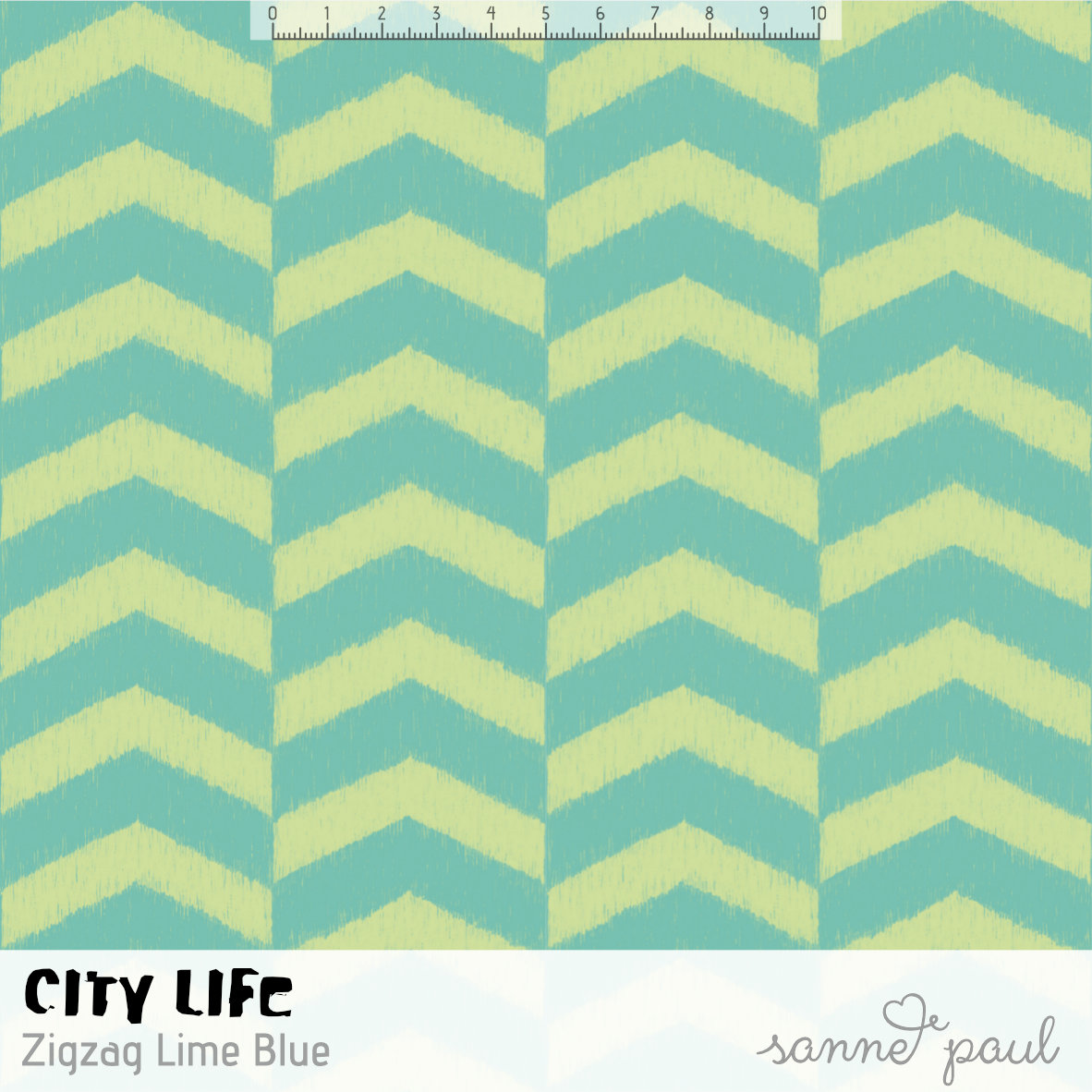Bio Summersweat Stoff - City Life ZigZag Lime Blue - SannePaul, blau, Geometrische Muster Breite 150 cm Bio Summersweat Stoff - City Life ZigZag Lime Blue - SannePaul, blau, Geometrische Muster Breite 150 cm