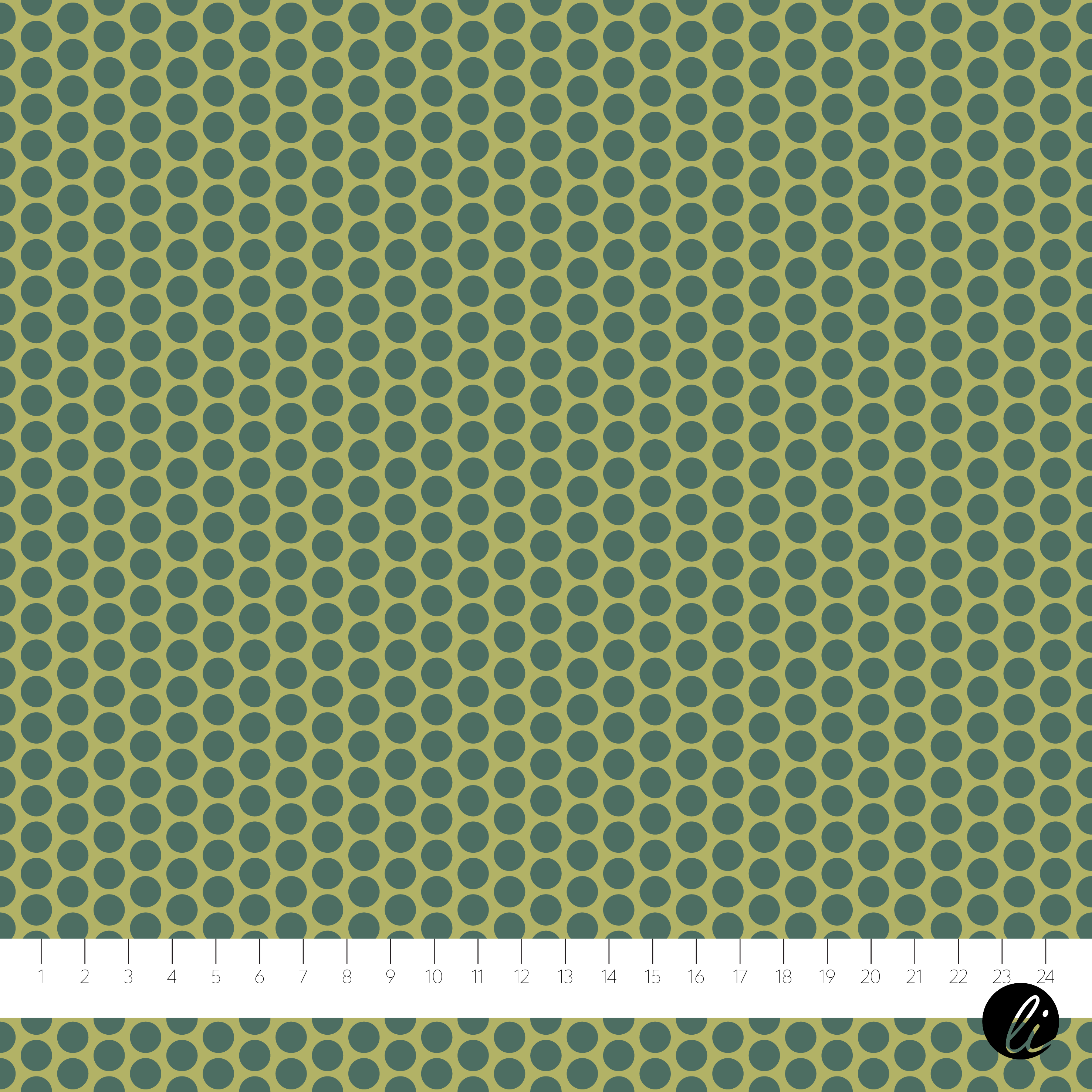 Organic Fabric - Mini Dots Dark Green by Andrea Liesert in green