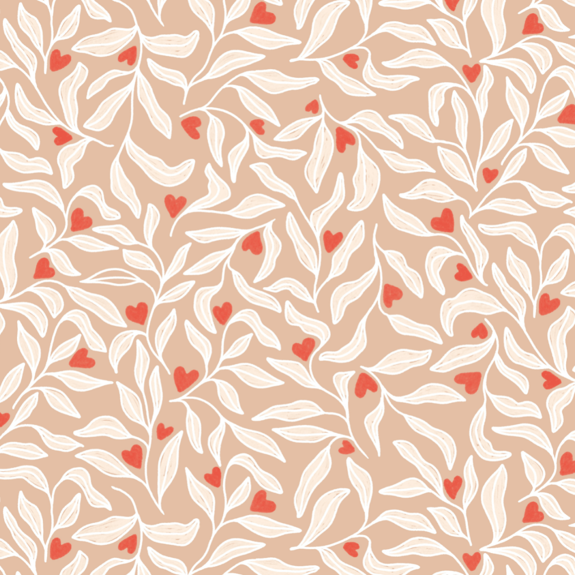 Organic fabric  - Küstenatelier Herzblumen beige
