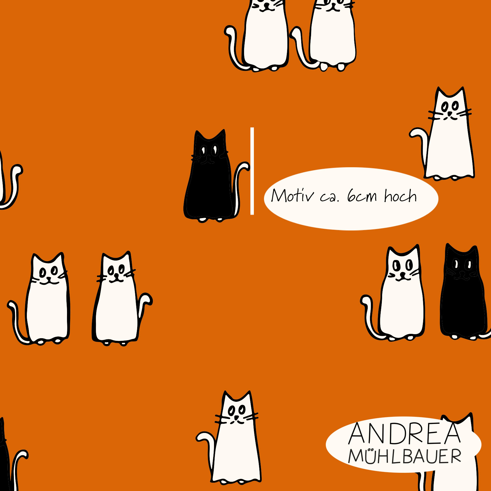 Bio Summersweat Stoff - Trick or Treat Cats Medium - AndreaMuehlbauer, orange, Halloween, Breite 150 cm Bio Summersweat Stoff - Trick or Treat Cats Medium - AndreaMuehlbauer, orange, Halloween, Breite 150 cm