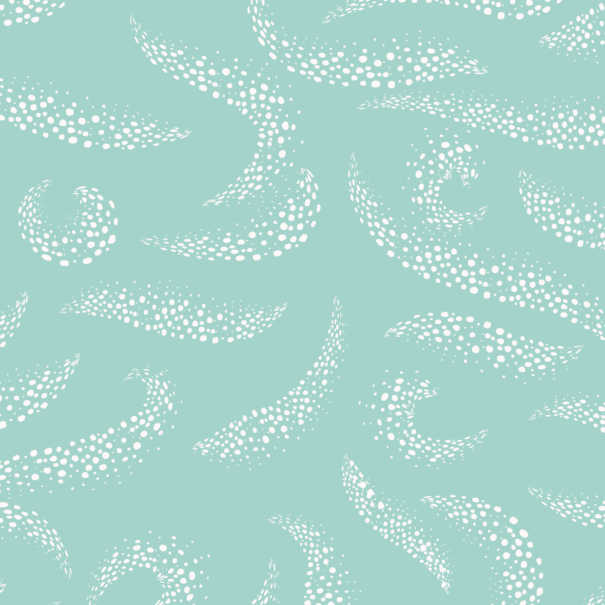 Organic Fabric  - Abstrakte Wellen blue