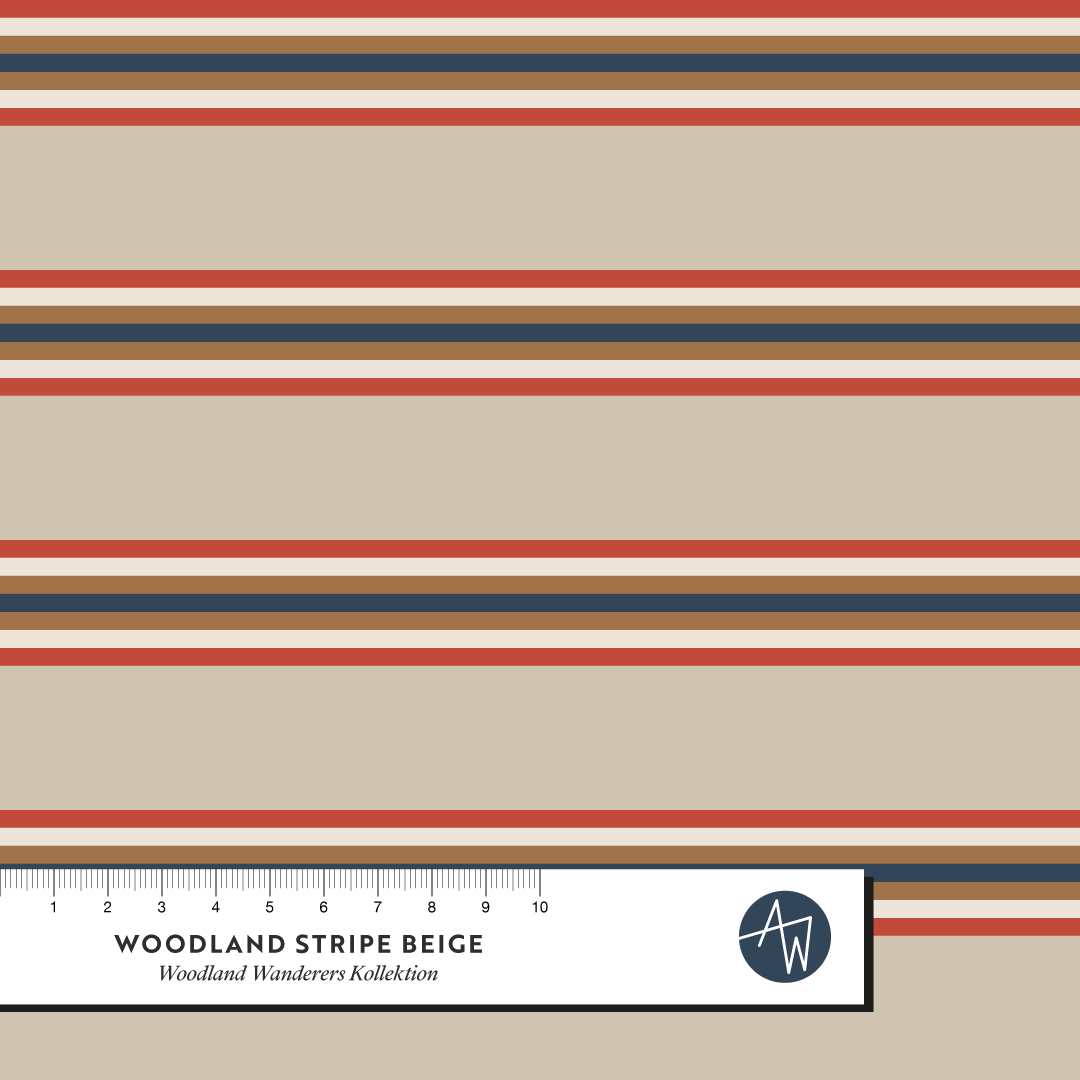 Bio Stoff - Woodland Stripe Beige von Alexandra Weise in beige Bio Stoff - Woodland Stripe Beige von Alexandra Weise in beige
