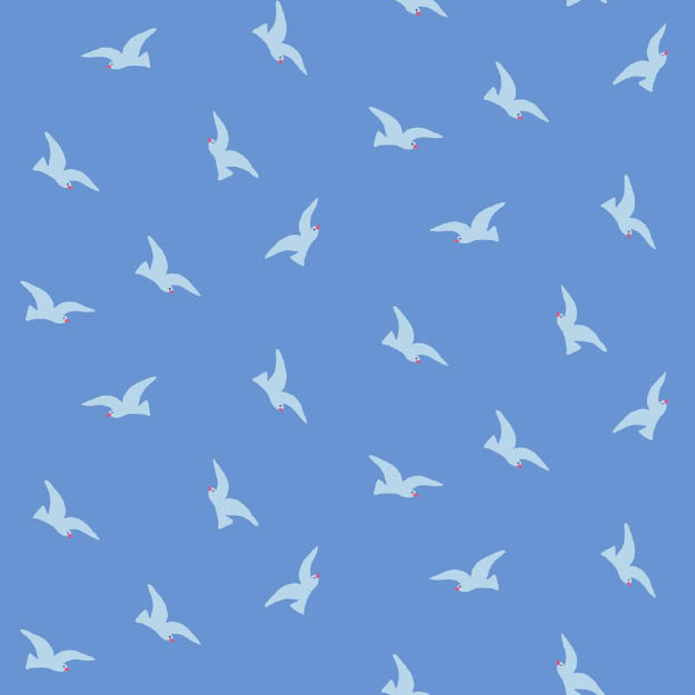 Bio Stoff - Vögel hellblau - misspeppels