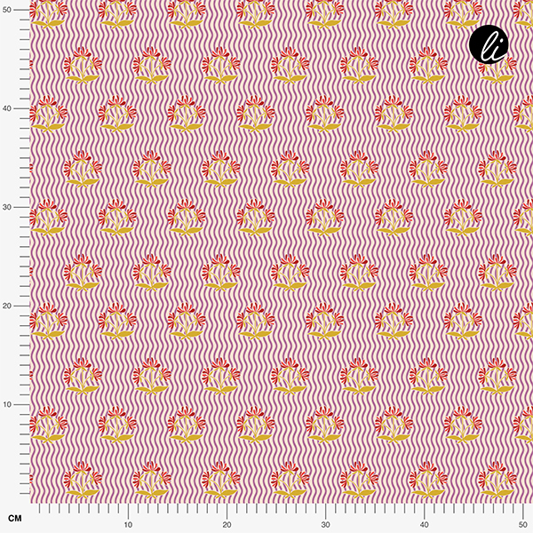 Bio Fabric -Spätsommerblumenmuster lilac