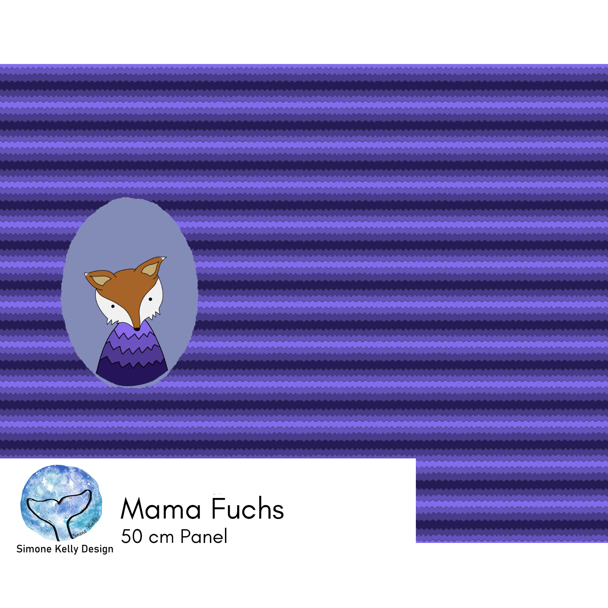 Bio Stoff - Mama Fox Small Panel by Simone Kelly in purple