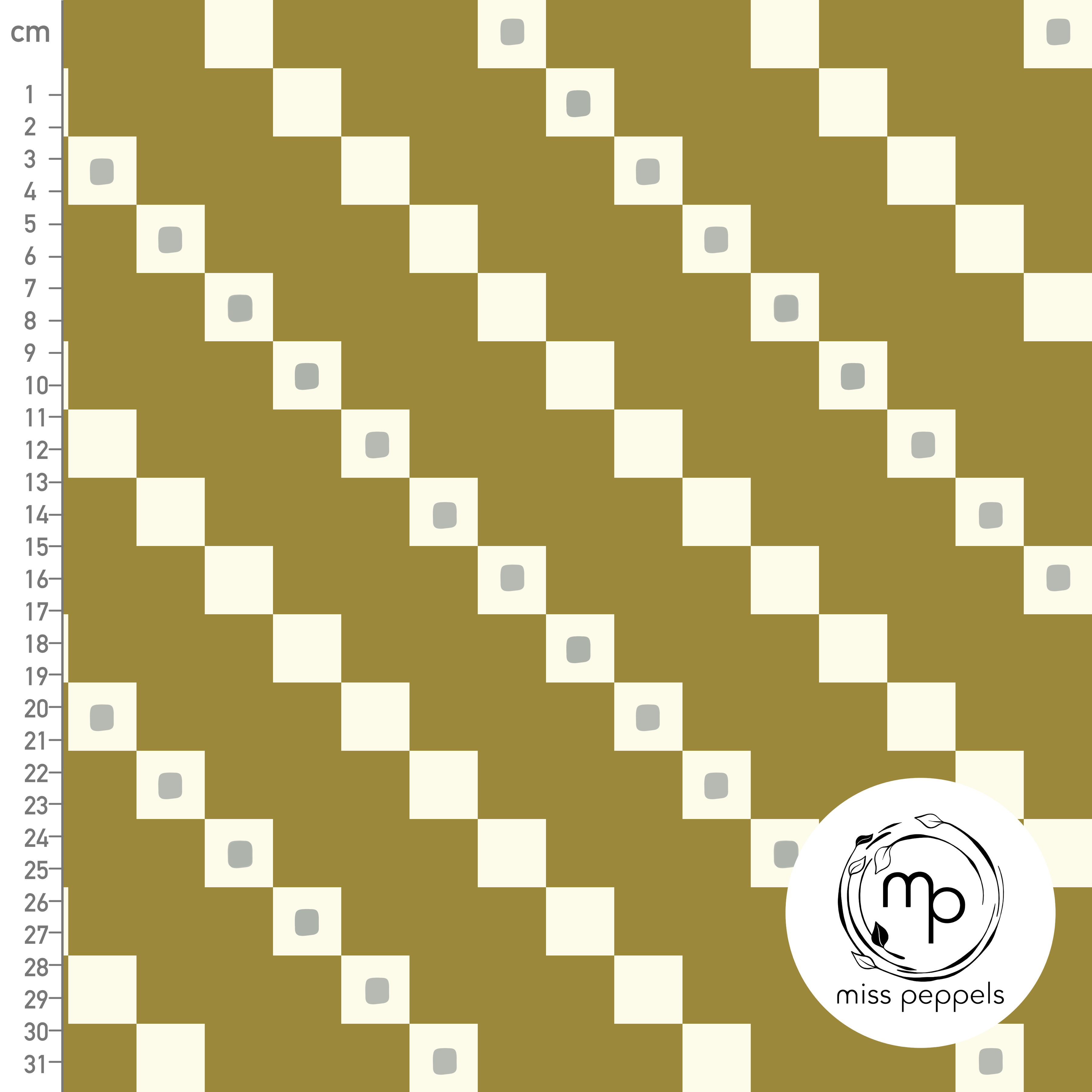 Organic Fabric - Checked Mustard Blue by misspeppels in beige