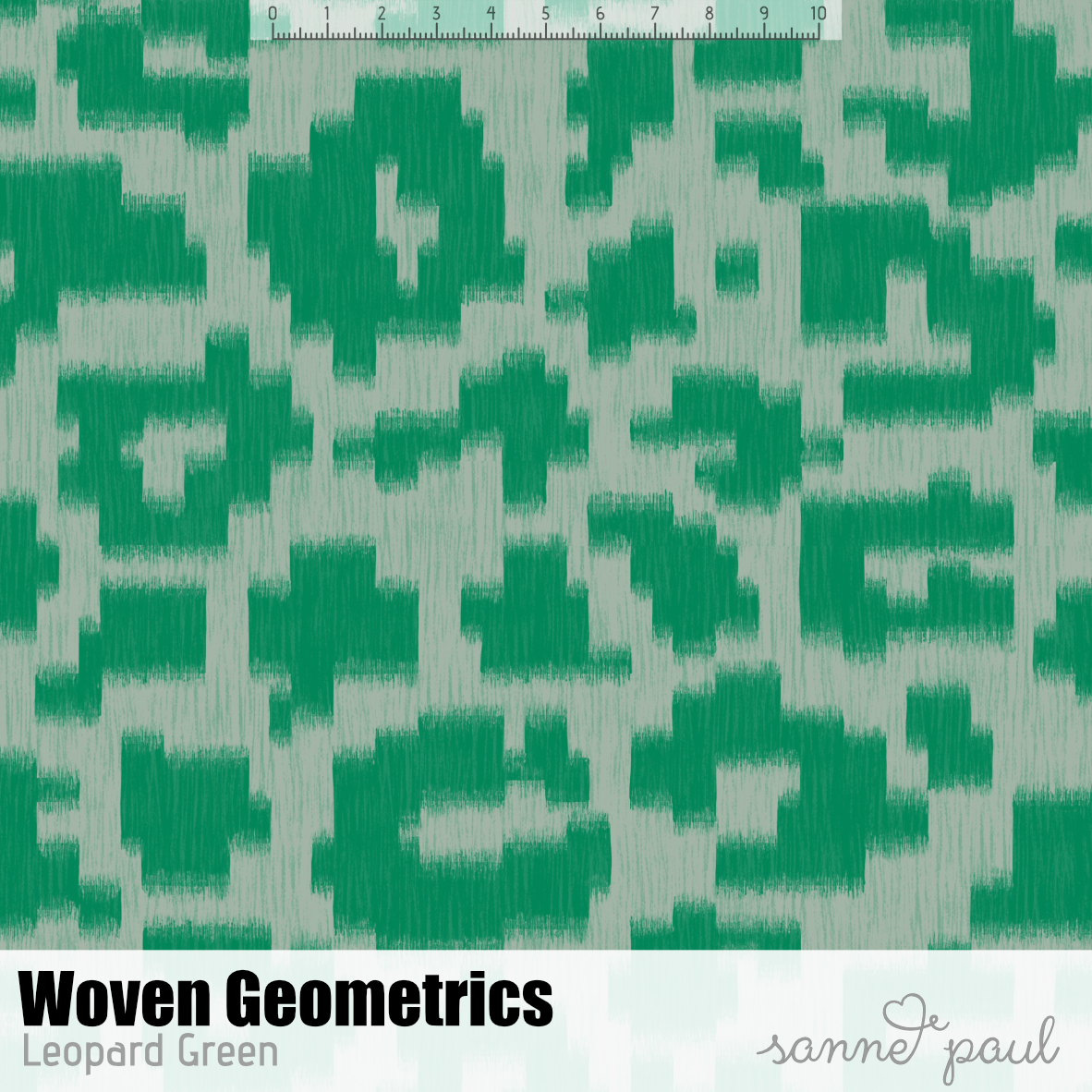 Bio Stoff - Woven Geometrics Leopard grün