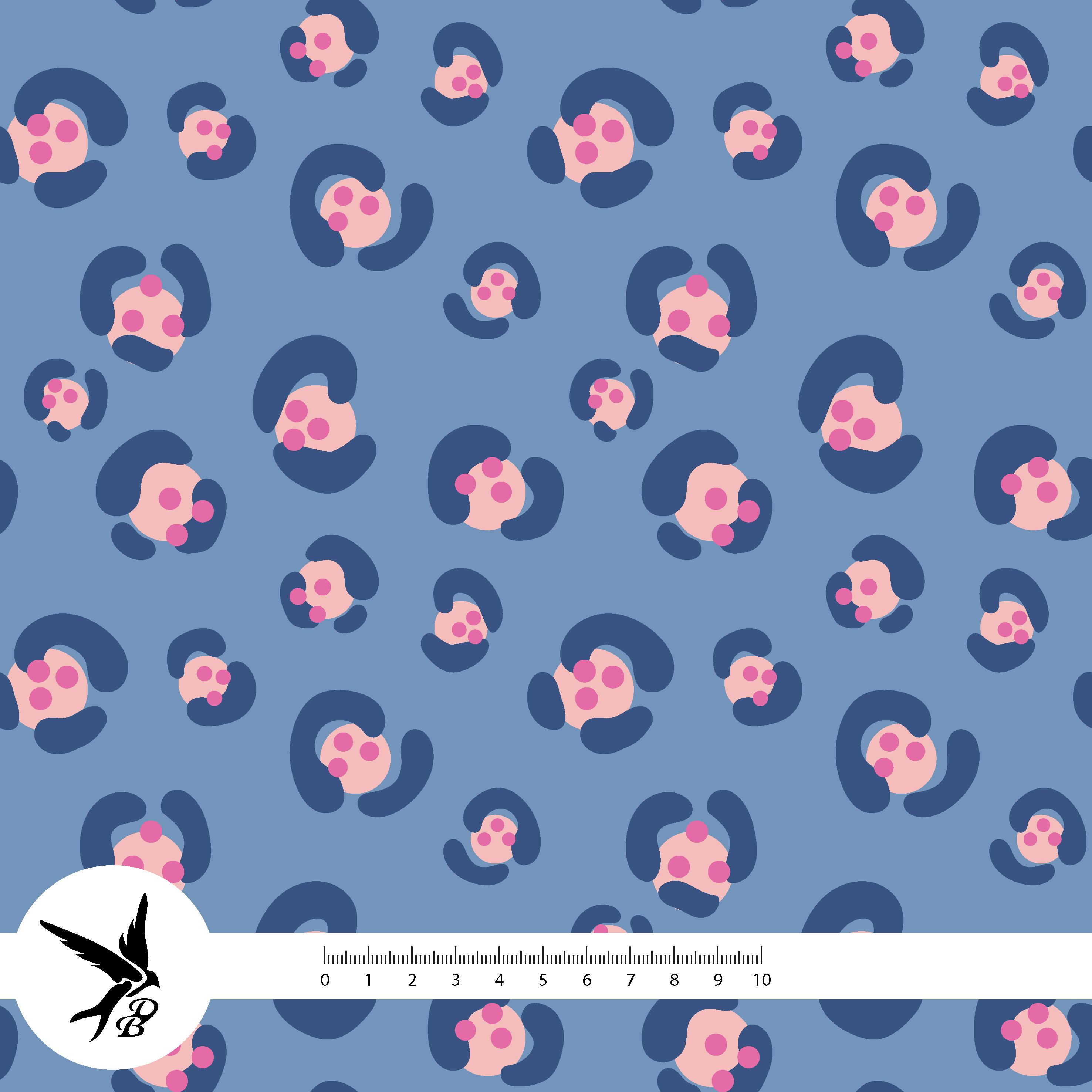 Bio Stoff - Button Loop Leo Blau von Daniela Bonn in blau