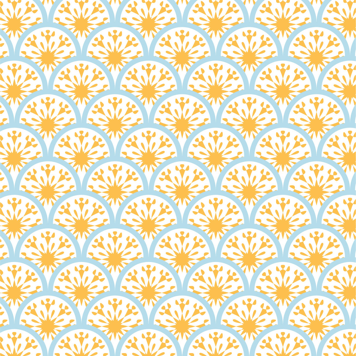Bio Jersey Stoff - Sternspritzerbögen - LisaSanders, weiß, blau, Ornamente, gelb, Abstrakt, Breite 150 cm Bio Jersey Stoff - Sternspritzerbögen - LisaSanders, weiß, blau, Ornamente, gelb, Abstrakt, Breite 150 cm
