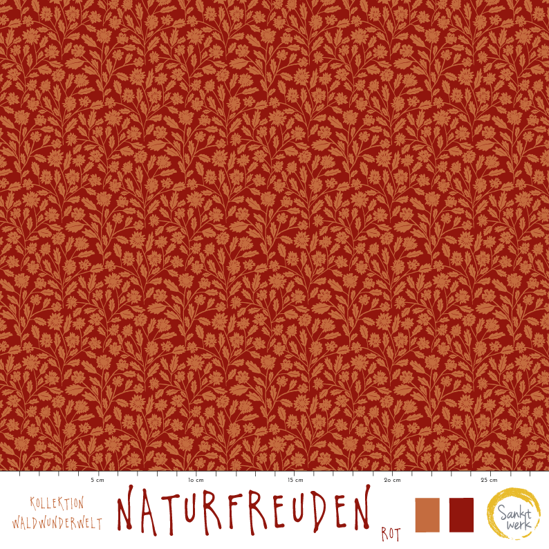 Bio Fabric - Nature Joy Red by Sanktwerk in red