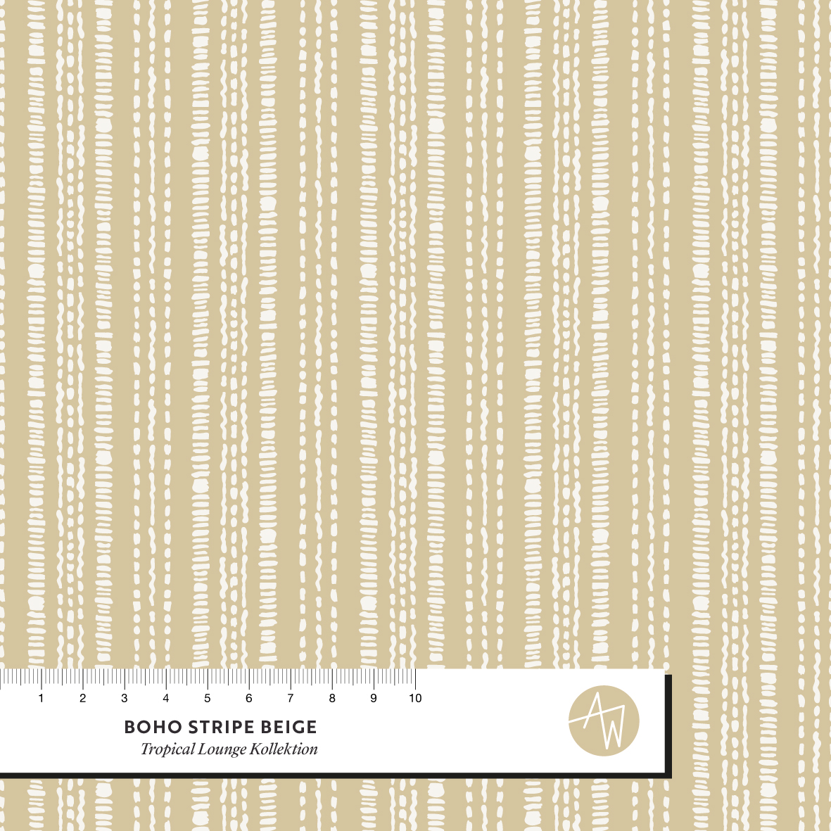 Bio Stoff - Boho Stripe Beige von Alexandra Weise in beige