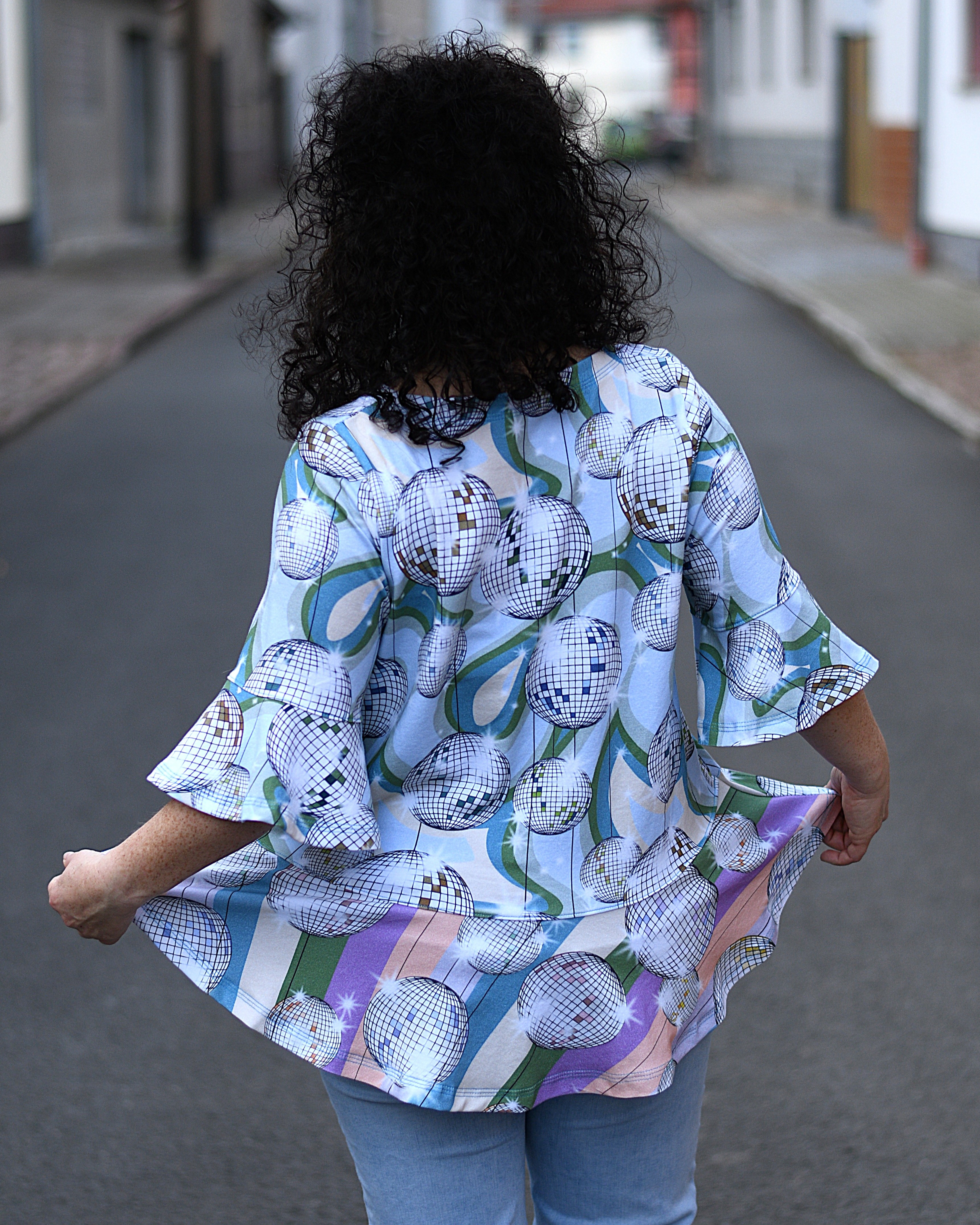 Bio Fabric - Groovy Party Discoballs Pale Plum 