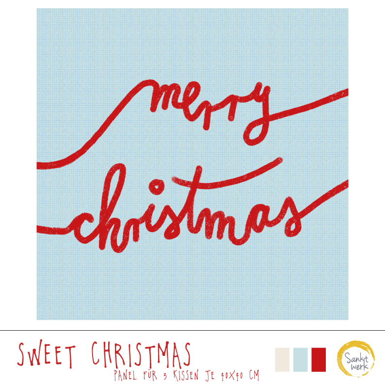 Bio Webware Stoff - 1,0 m Panel Kissen Sweet Christmas - Sanktwerk, Weihnachten, blau, 100% Bio-Baumwolle Bio Webware Stoff - 1,0 m Panel Kissen Sweet Christmas - Sanktwerk, Weihnachten, blau, 100% Bio-Baumwolle