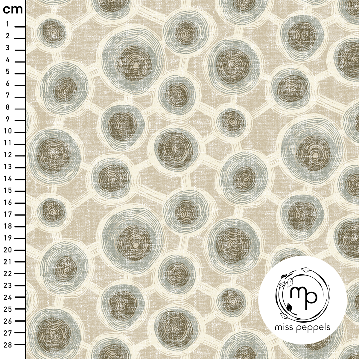 Bio Fabric - Dots large, cream 