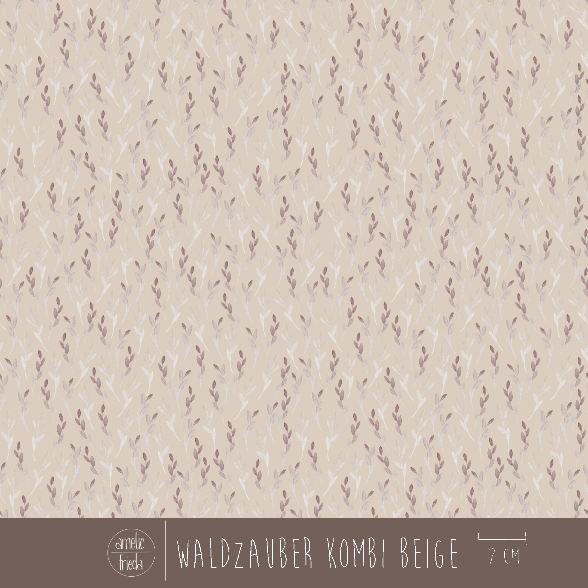 Organic Fabric - Forest Magic Combo Beige by Amelie Frieda in beige