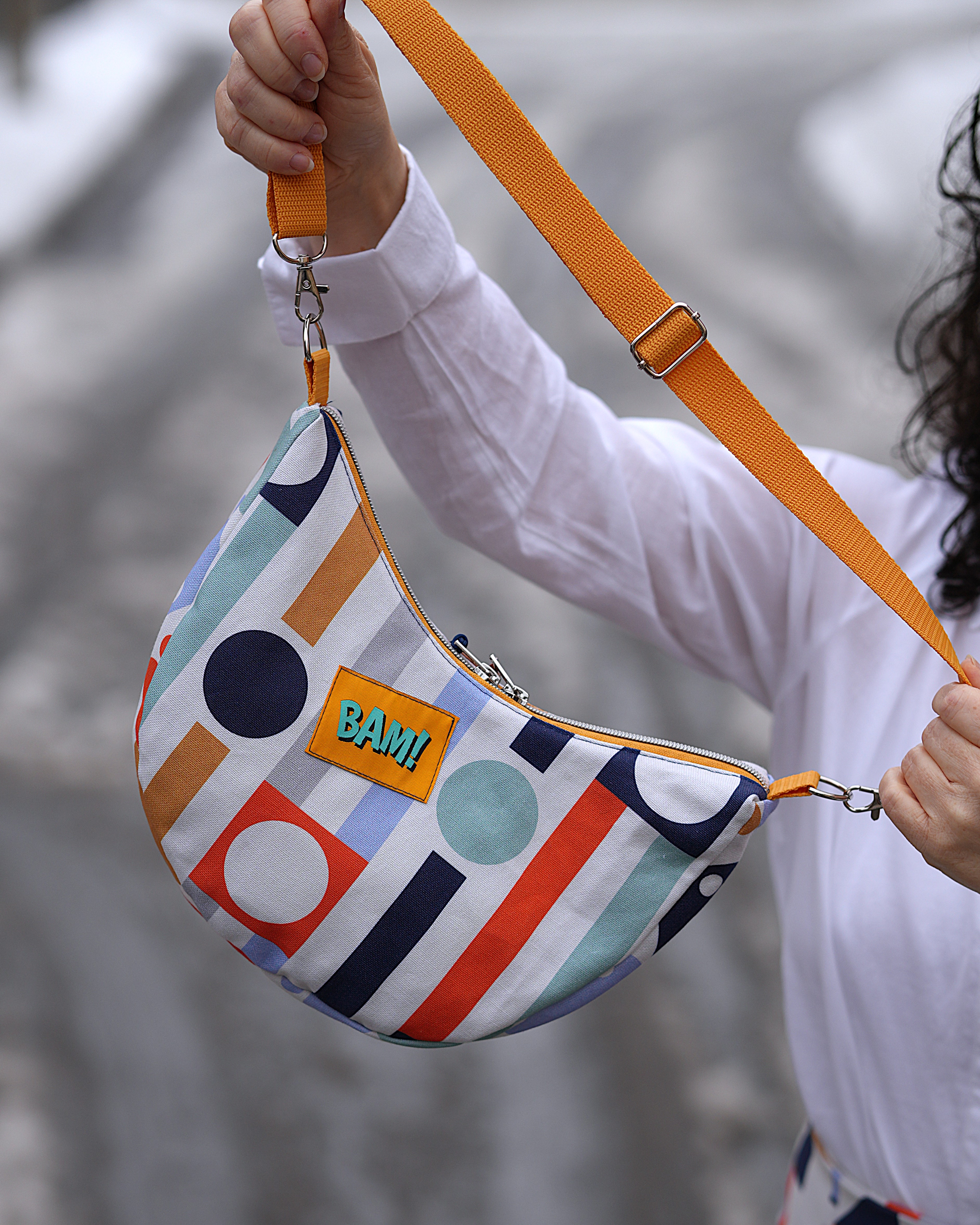 Bio Stoff - Geometric Evergreen Stripes and Dots bunt