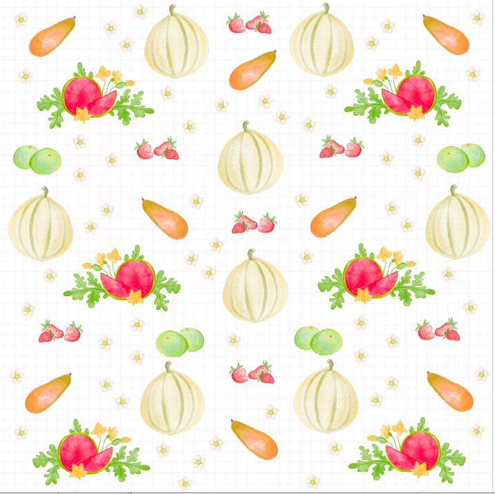 Bio Summersweat Stoff  -  Fruchtkuss  - BenitoUndMausIllustrations, weiß, Sommer, Obst & Gemüse, Breite 150 cm