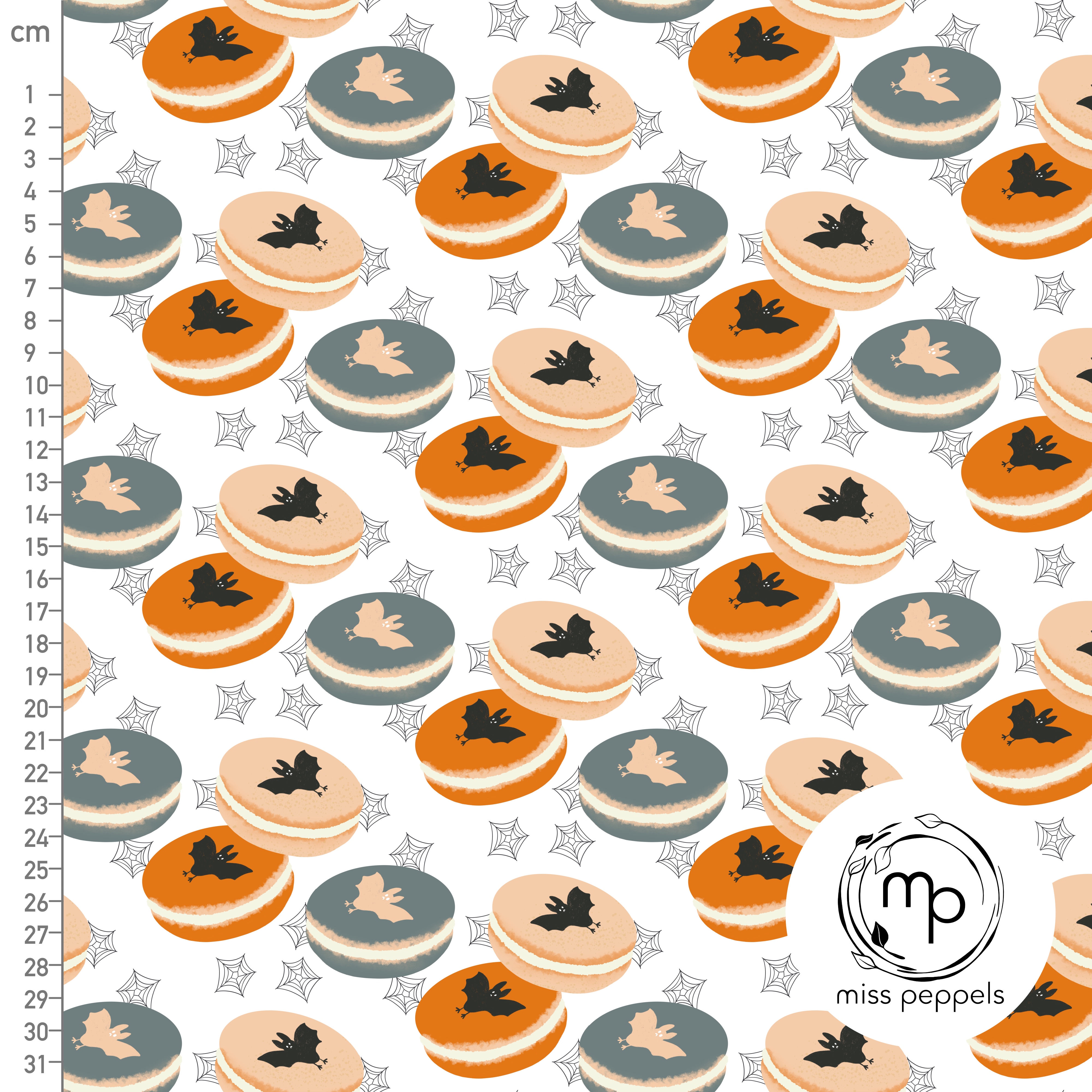 Bio Stoff - Macaron Weiß von misspeppels in orange