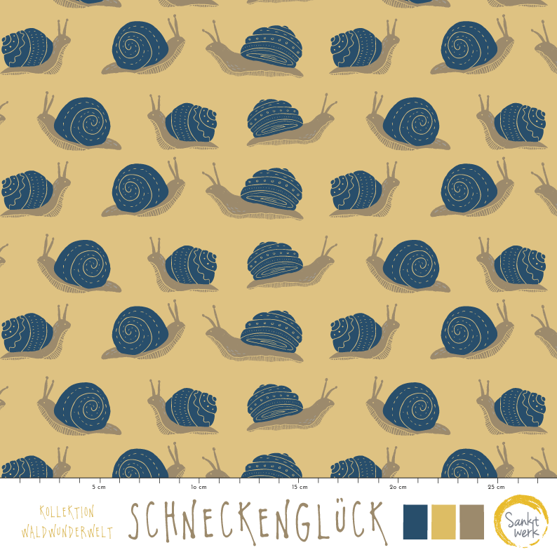Bio Fabric - Snail Happiness by Sanktwerk in yellow