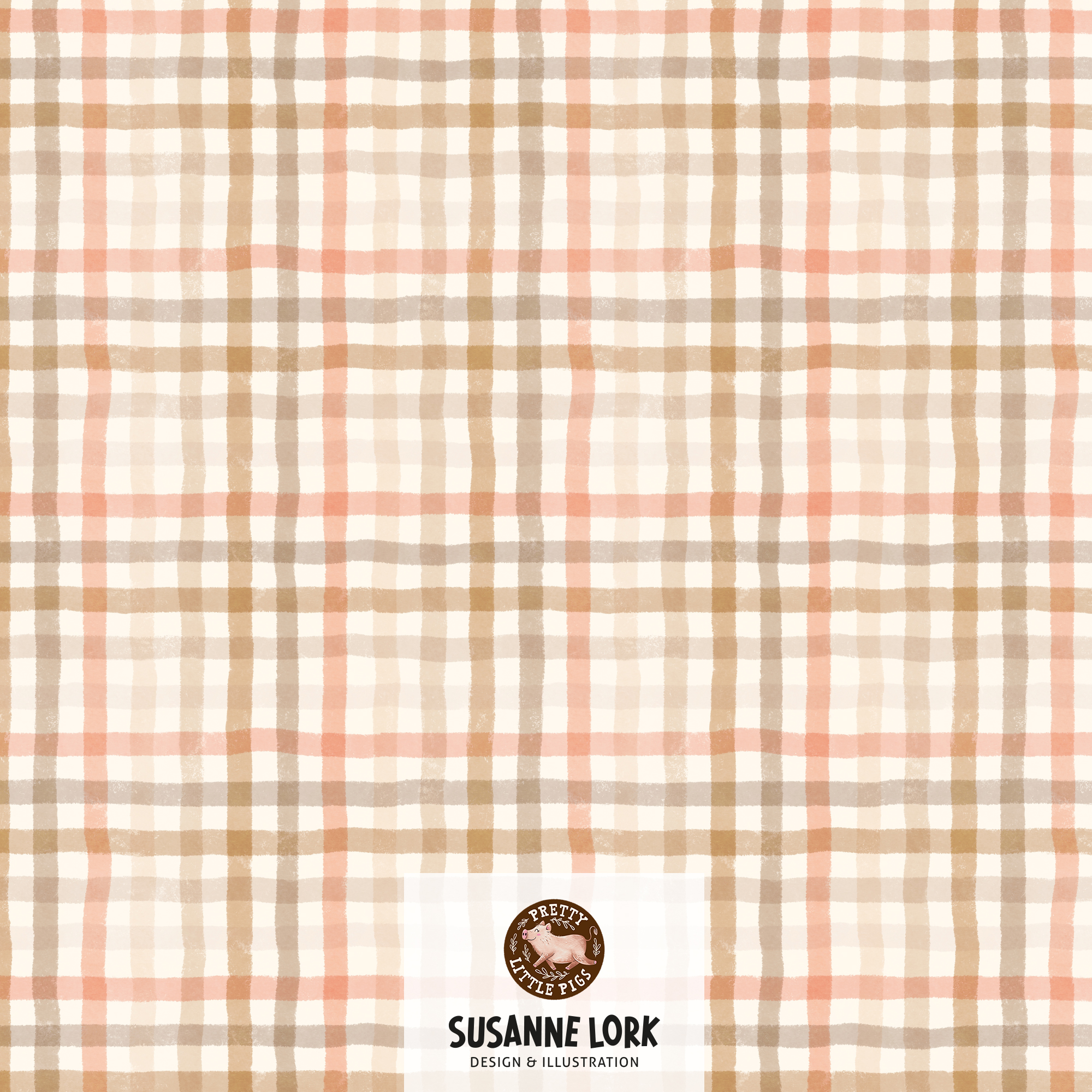 Bio Stoff - Gaenseliebe Karos Kombi Sandtoene von Pretty Little Pigs in beige