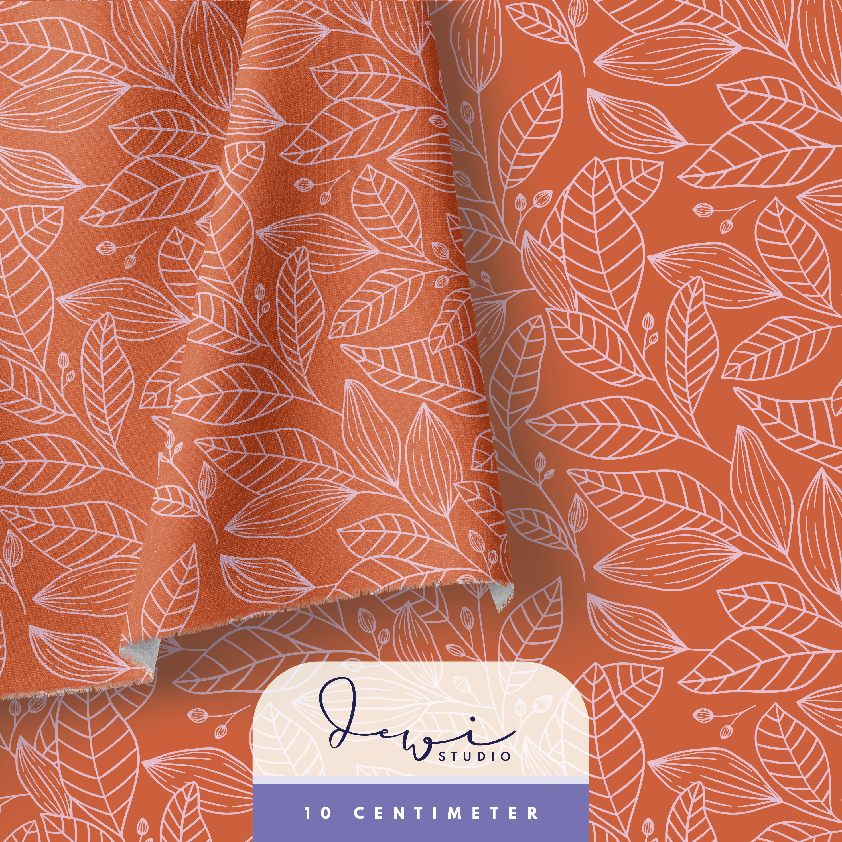 Bio Stoff - Sommerglueck Ranke Orange von Dewi Studio in orange