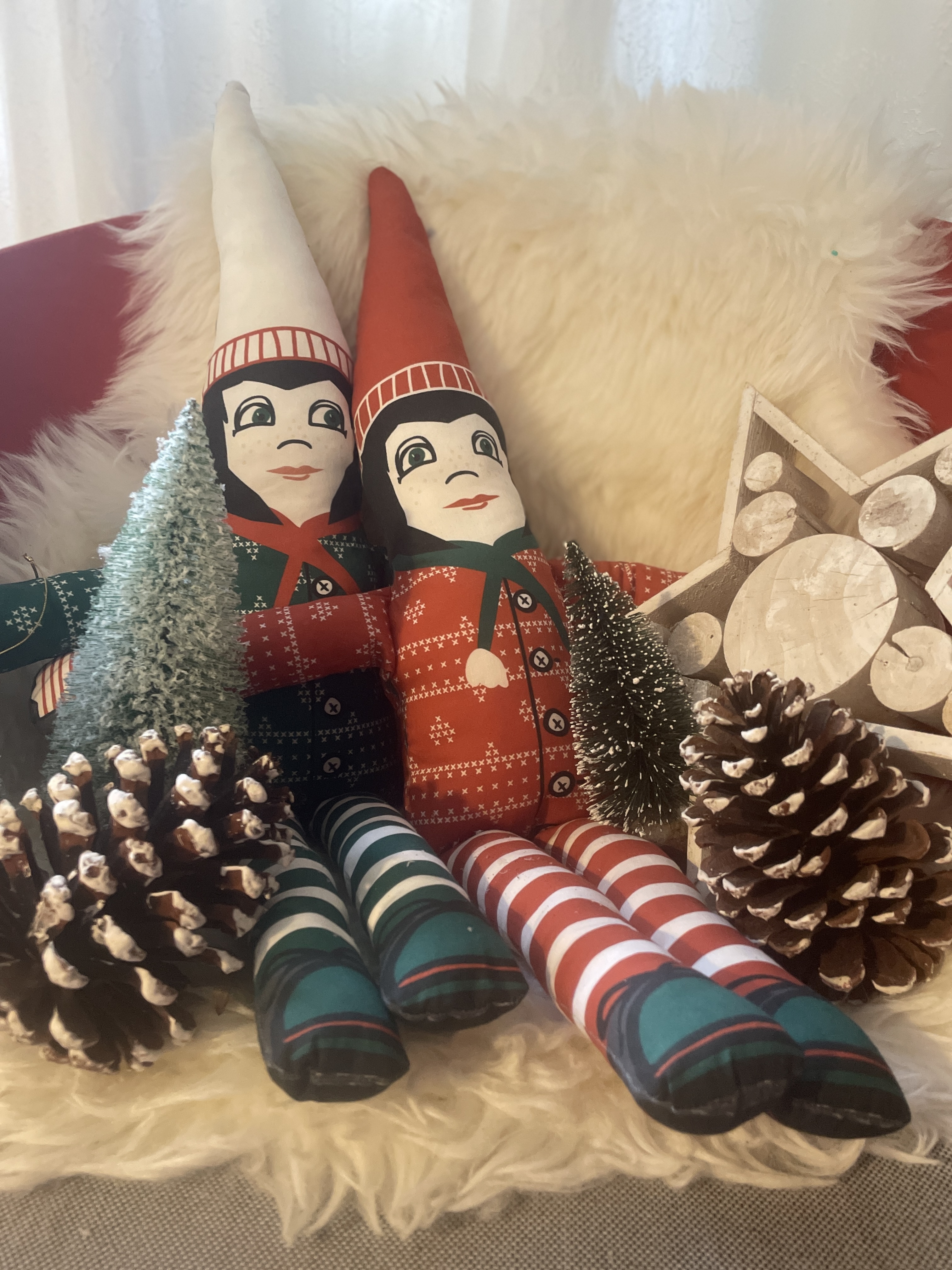 Bio Fabric - Christmas Gnomes Doll 50cm Panel red