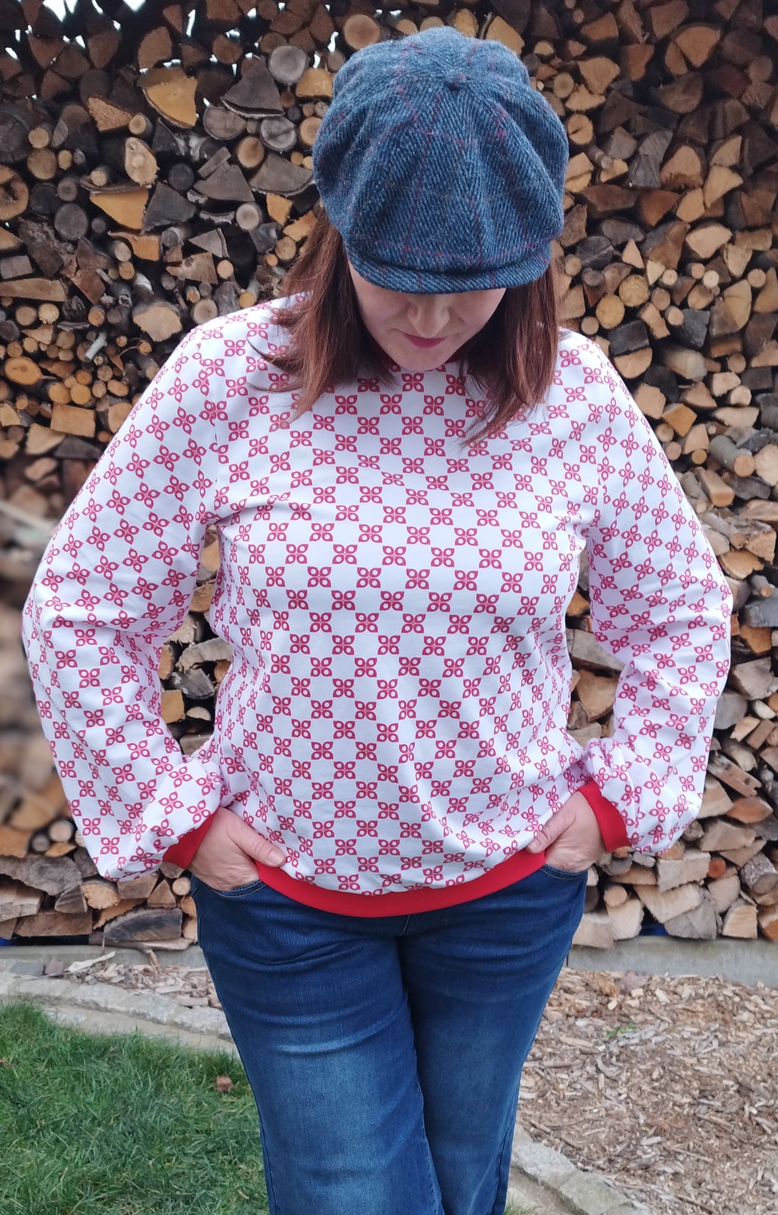 Bio Stoff - Winterblüten schwarz