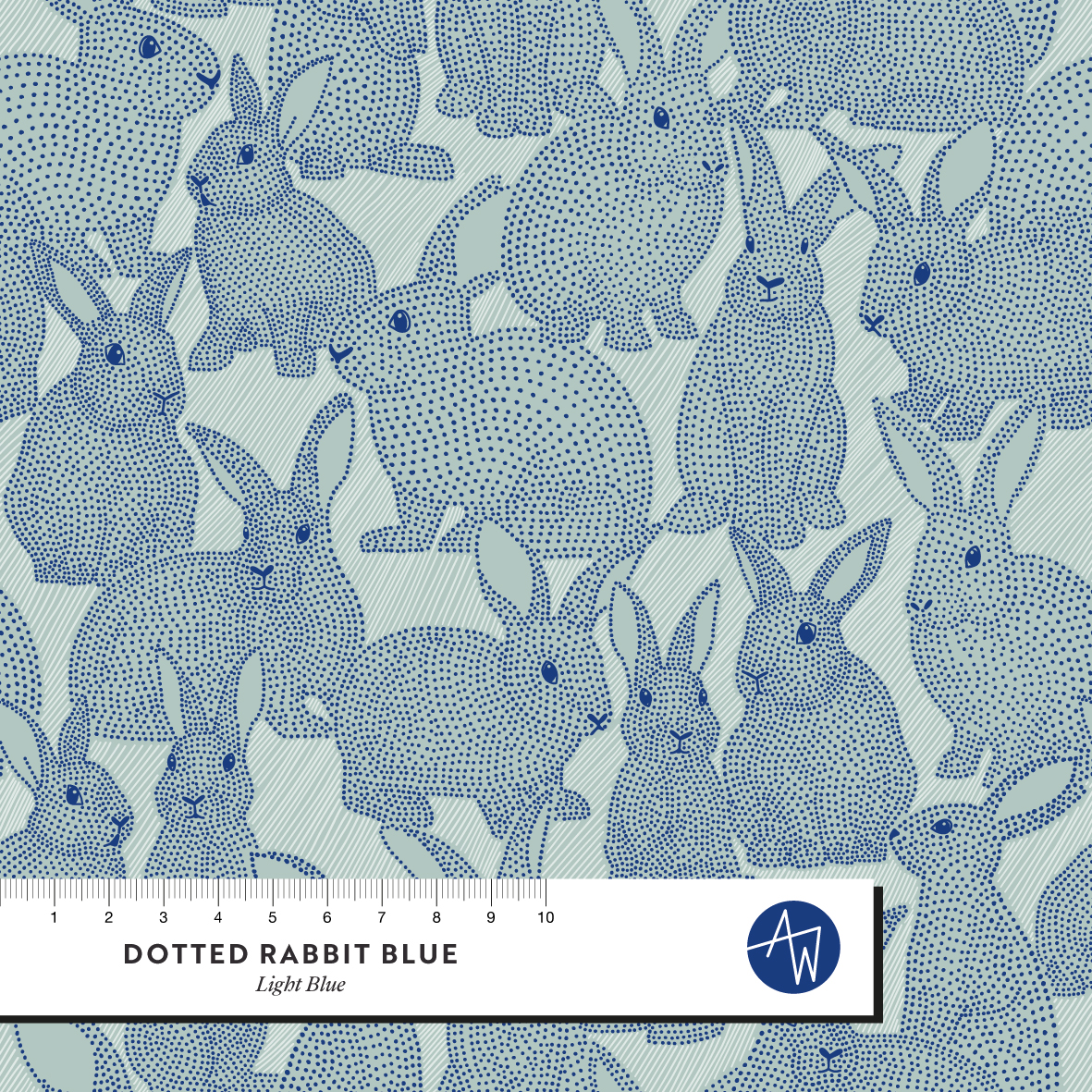 Bio Stoff  - Dotted Rabbit Blue - AlexanderWeise, blau, Tiere