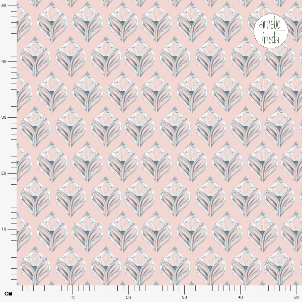 Bio Stoff  - Blooming Tiles Indigo