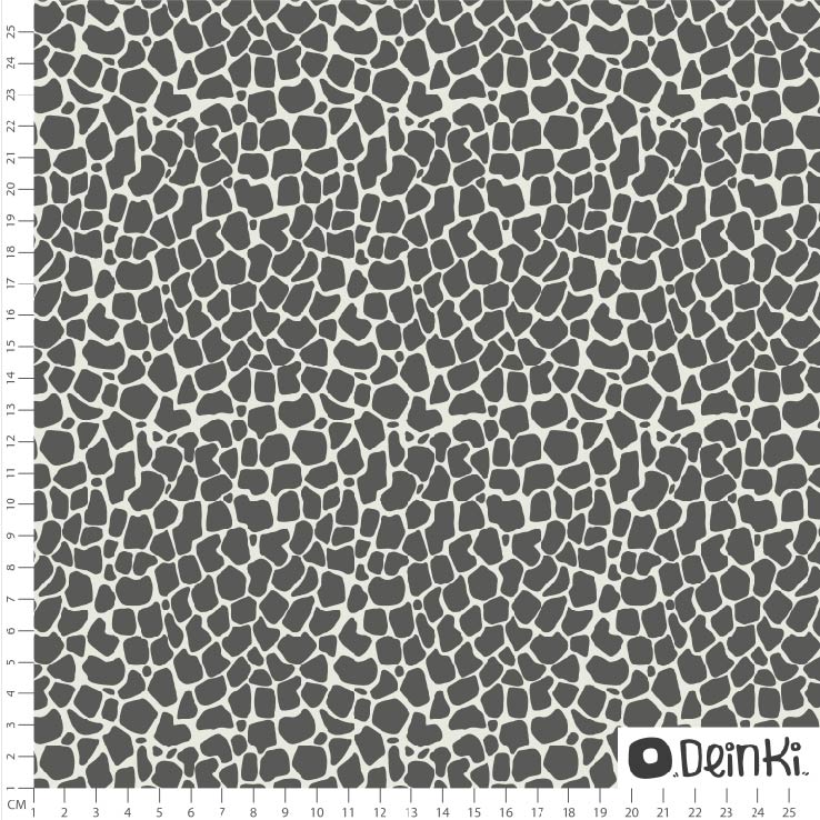 Bio Stoff  -  Giraffenflecken  - Deinki, Tierfellmuster, schwarz