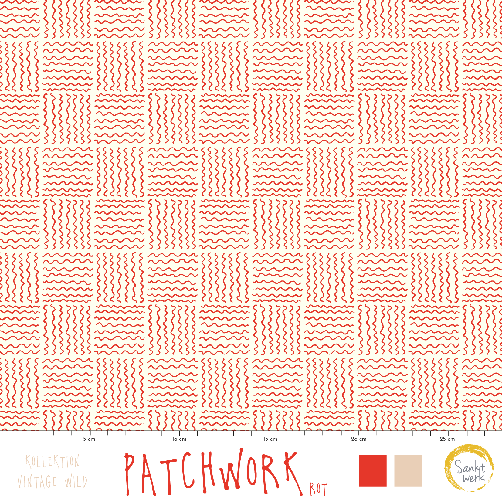 Bio Stoff - Patchwork red