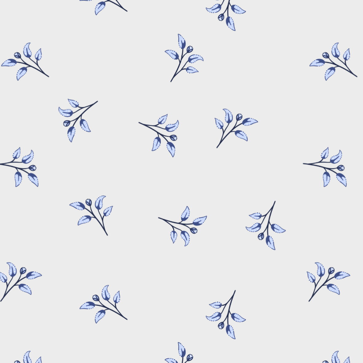 Organic Fabric  - Paisley Garden Small Flowers blue